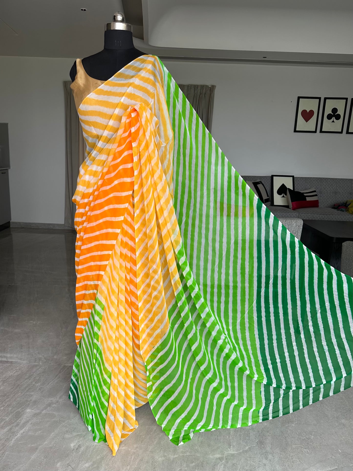 Leheriya Georgette Saree