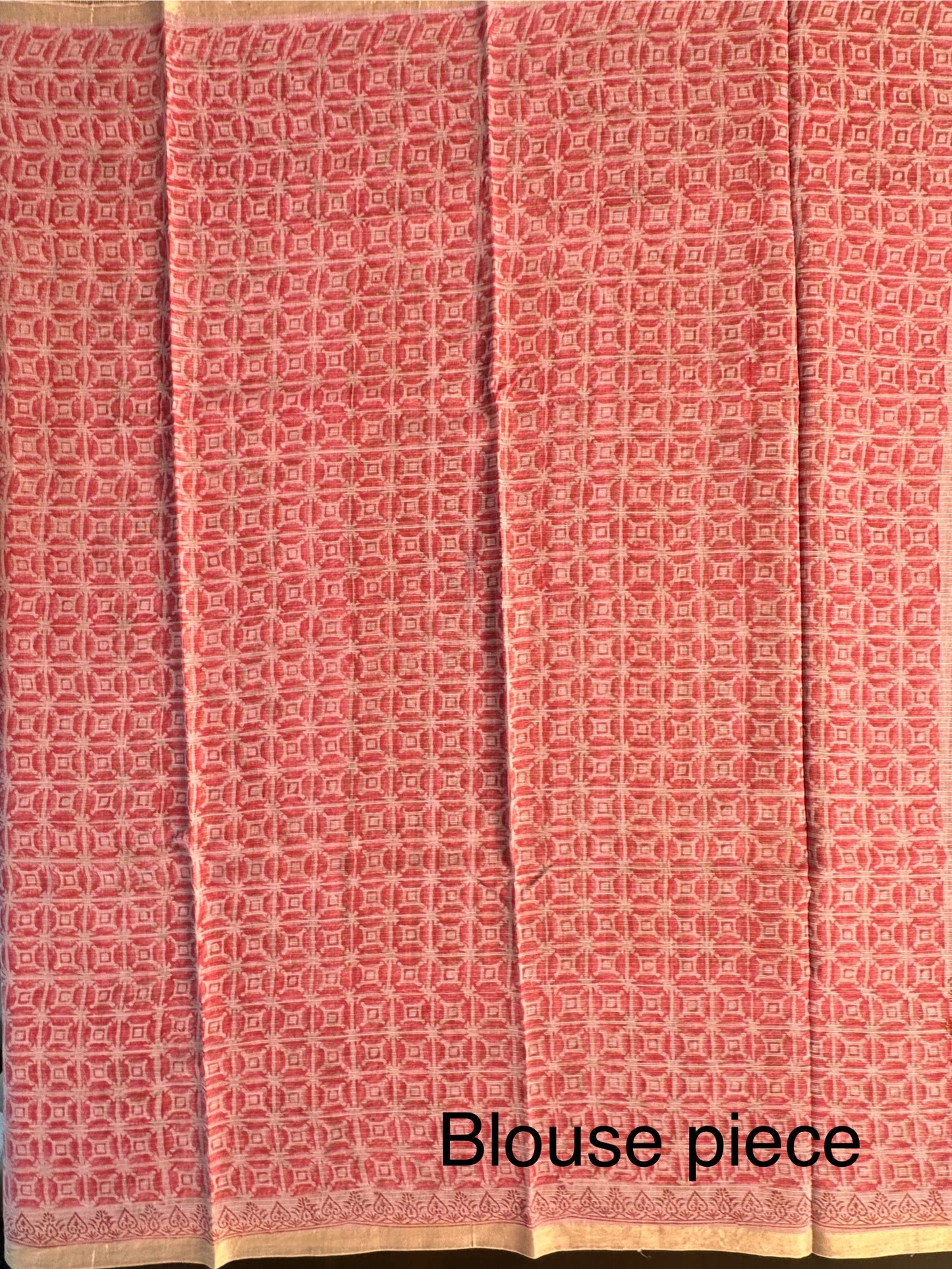 Off White - Grey Block Printed Kota Doria