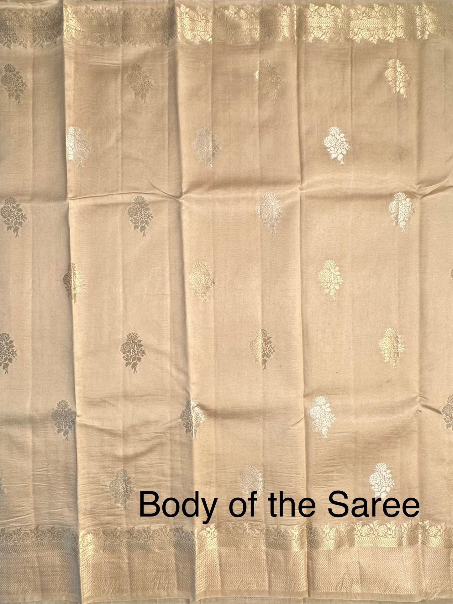 Beige Vishakha Pure Silk Saree