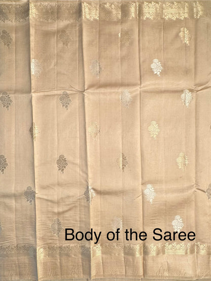 Beige Vishakha Pure Silk Saree