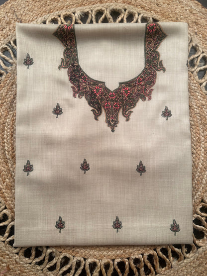 Cream Woolen 3-Piece Suit