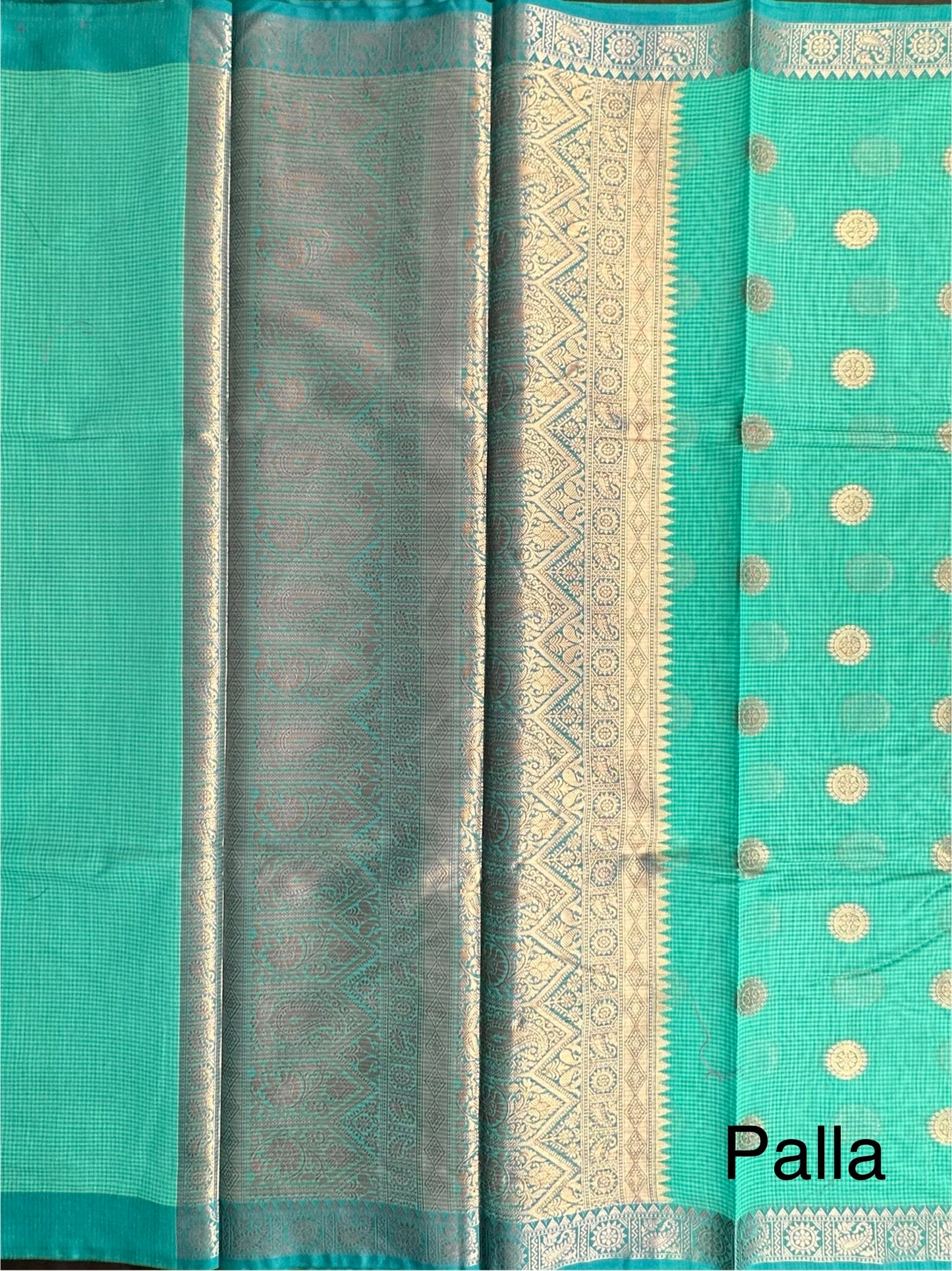 Sea Green Blended Cotton Saree