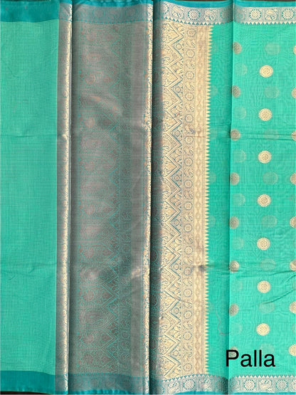 Sea Green Blended Cotton Saree