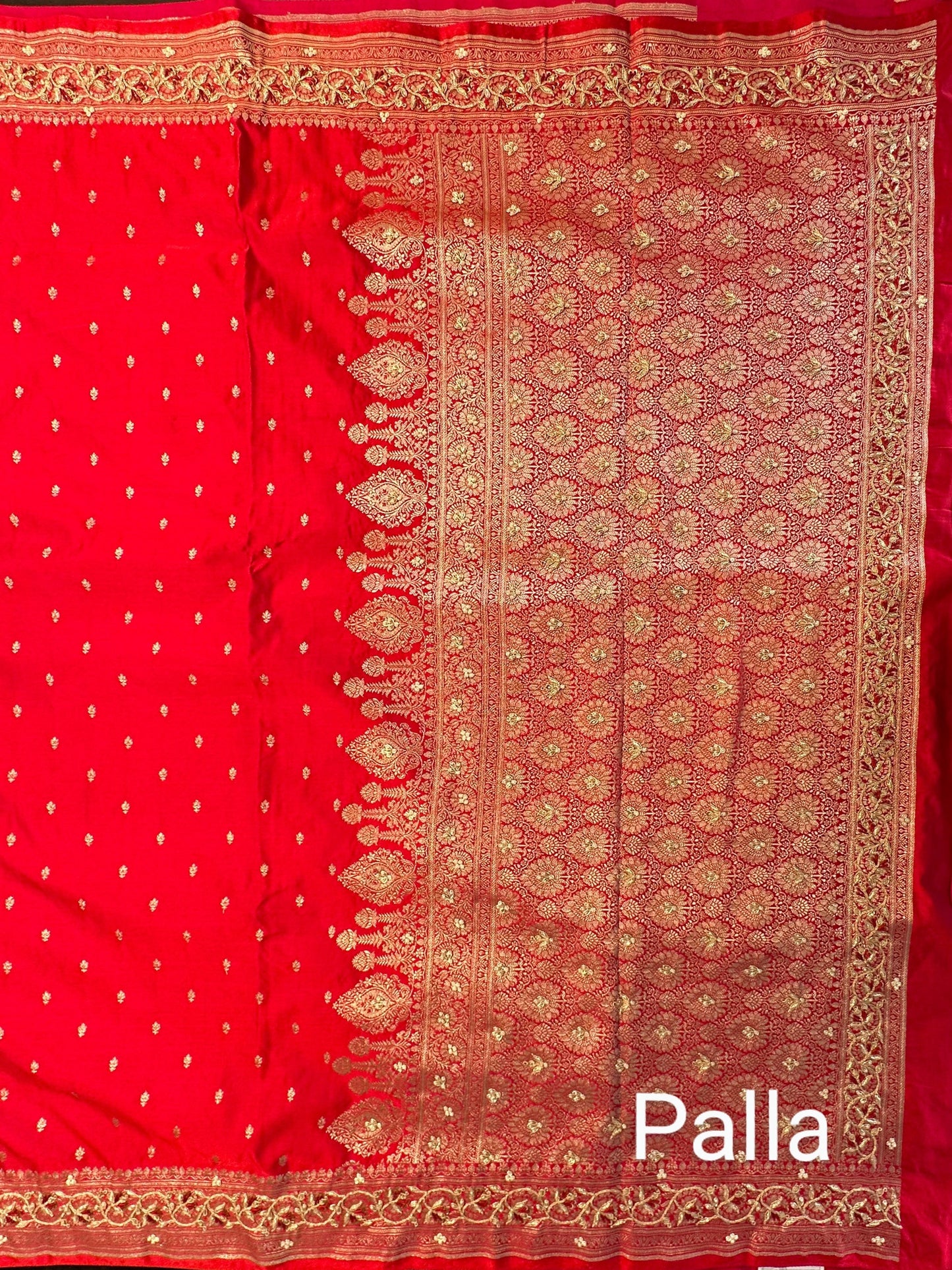 Pinkish Red Blended Silk Saree
