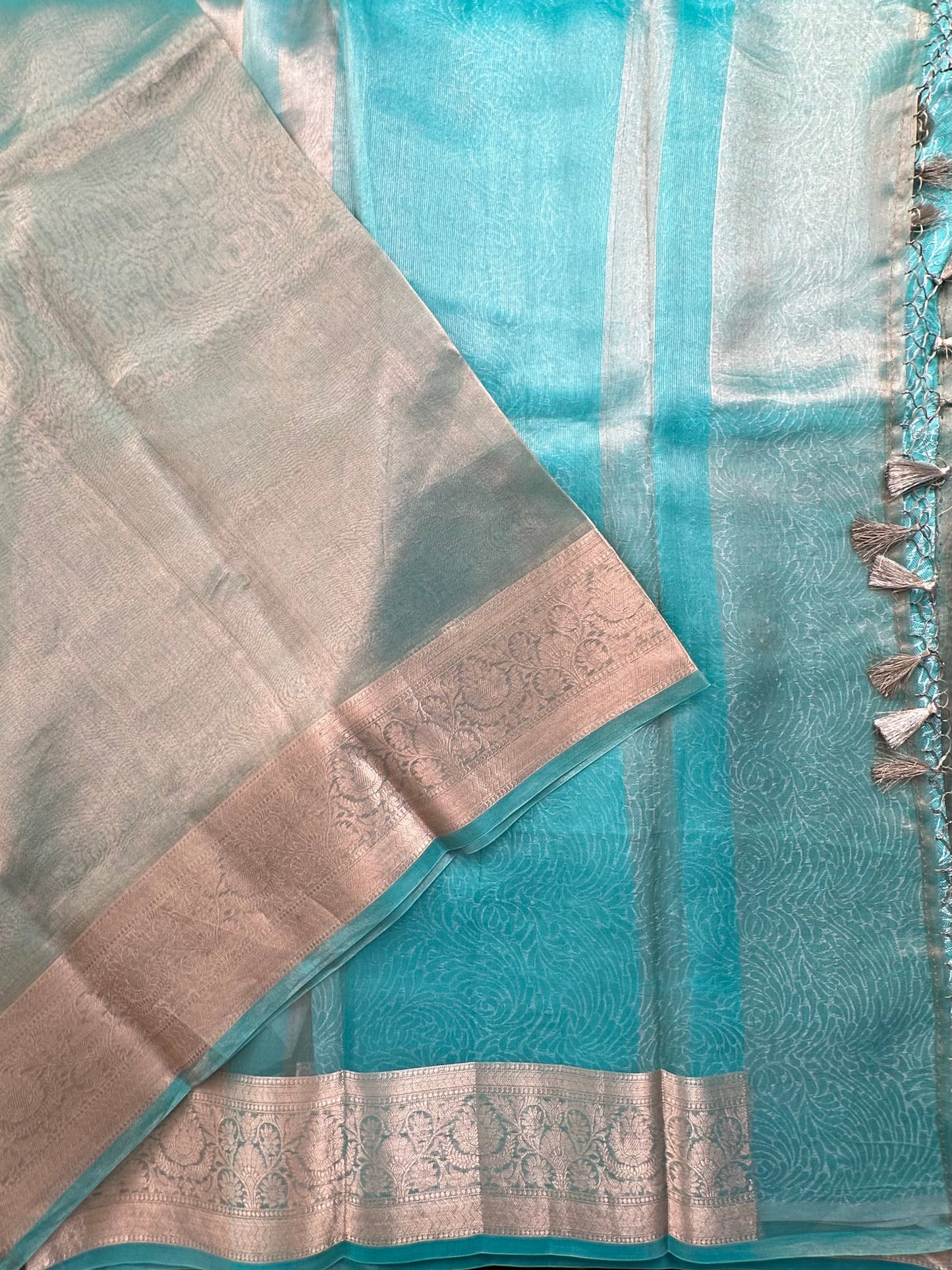 Firozi Banarasi Pure Tissue Saree