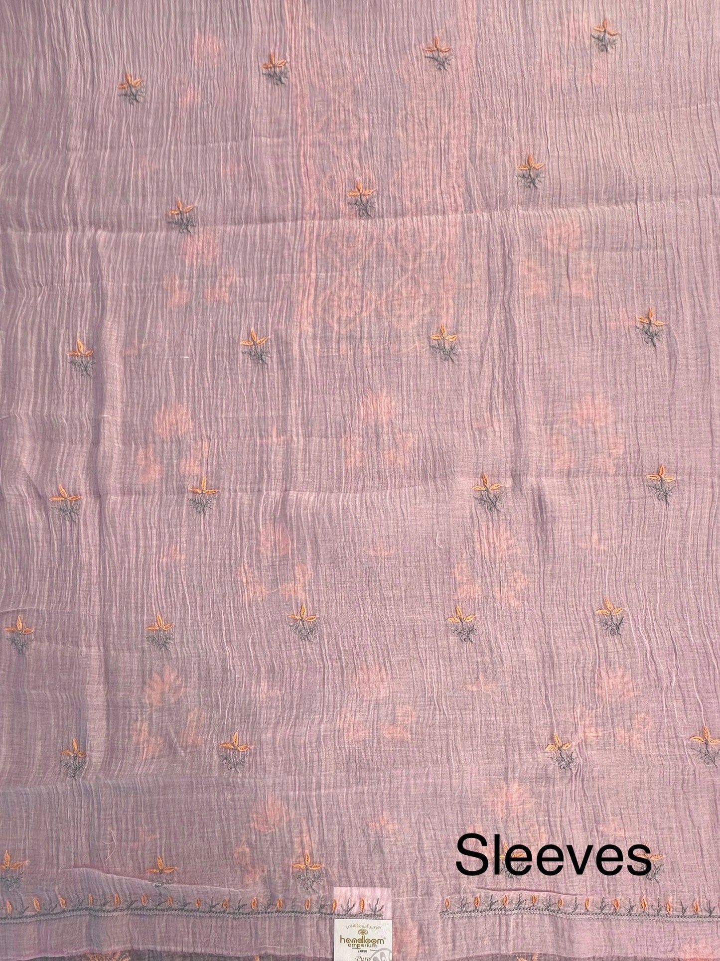 Pink Chanderi Chikankari Handwork 3-Piece Unstitched Suit