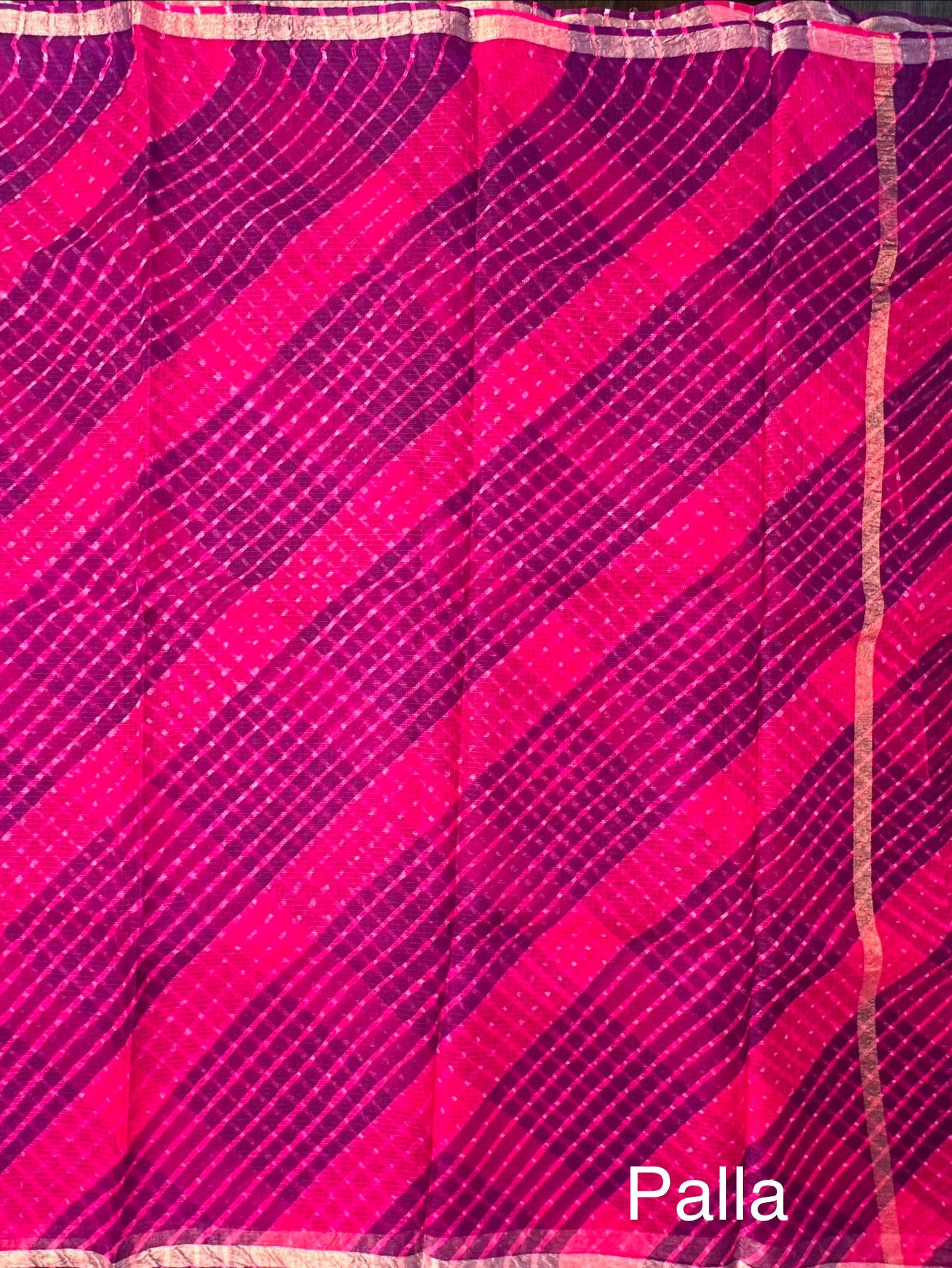 Rani-Purple Mothra Kota Doria Pure Silk Saree