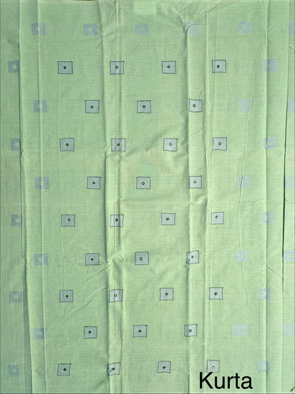 Pista Green South Cotton 3-Piece Suit