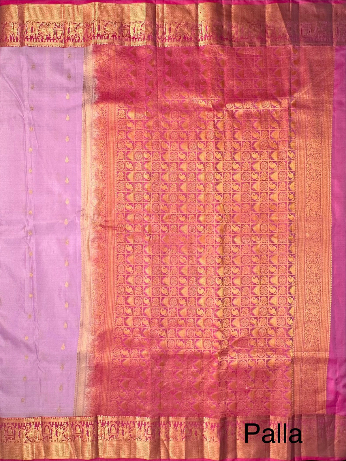 Purple Pondicherry Pure Silk Saree