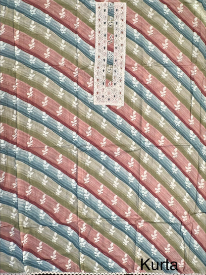 Multi Colour Necktie Cotton 3-Piece Suit