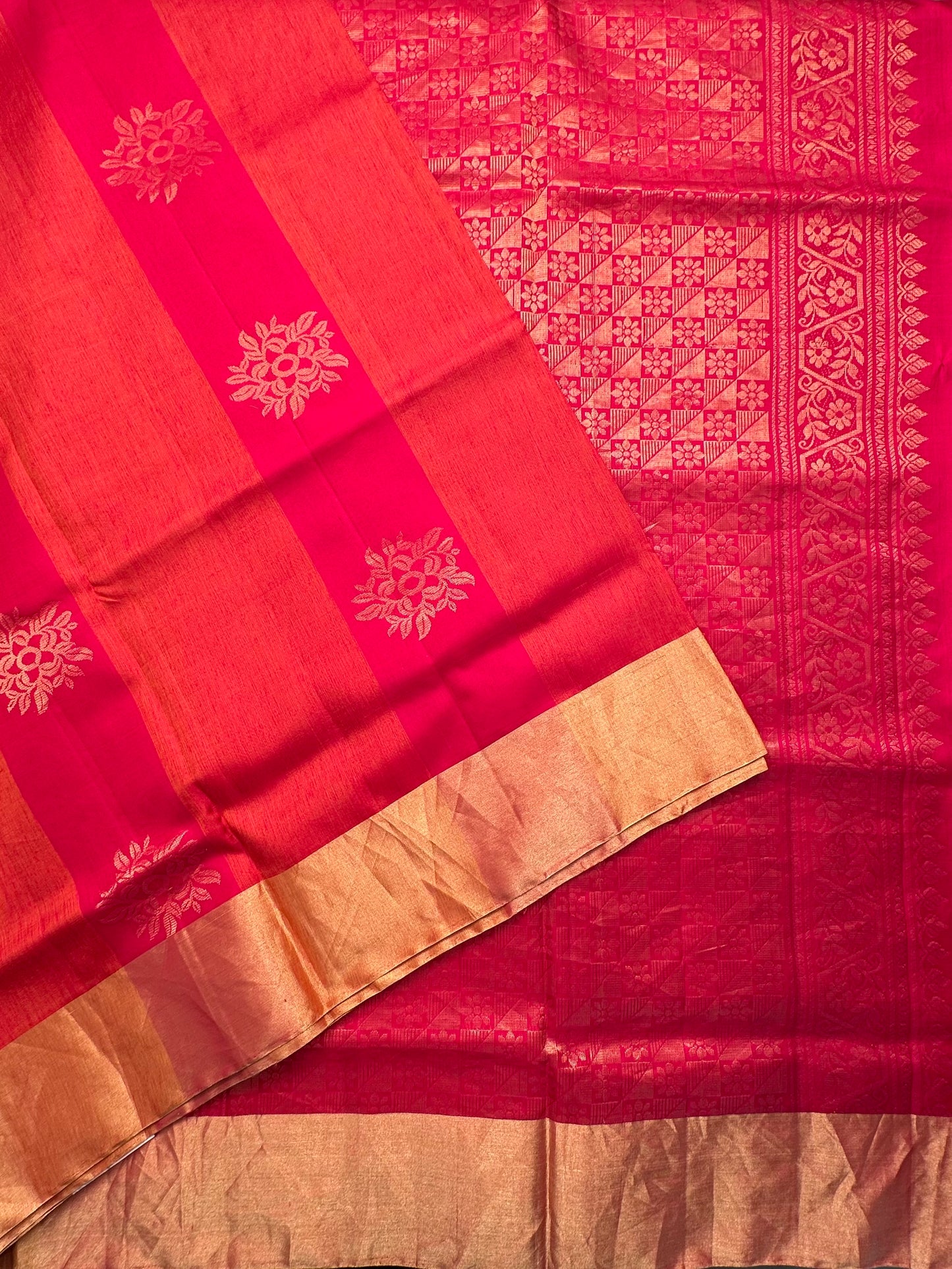 Coral-Rani Tiruchirapalli Pure Soft Silk Saree