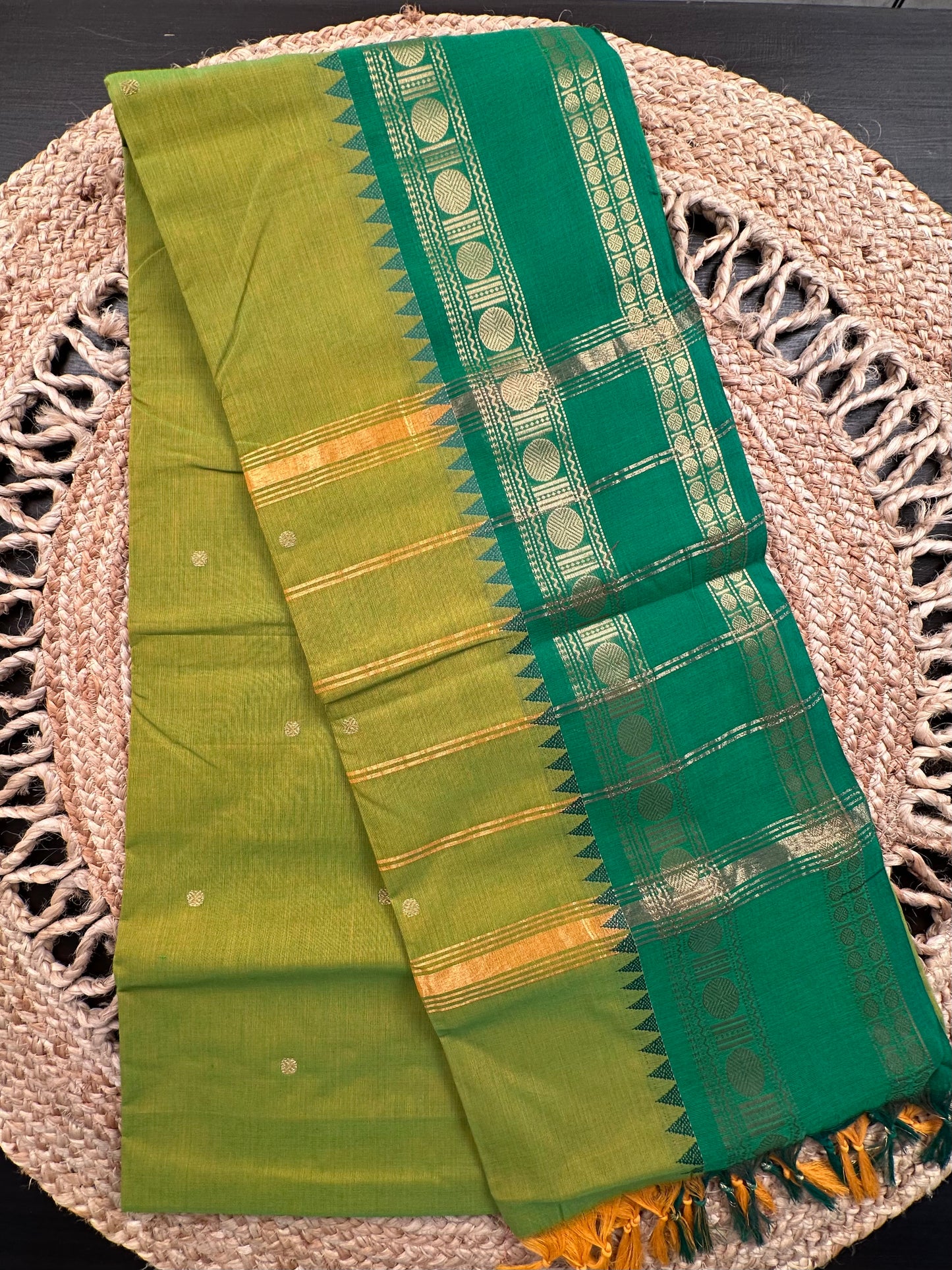 Green Narayanpet Cotton Saree
