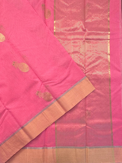 Pink Chanderi Saree