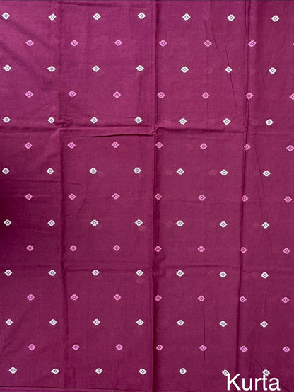 Wine-Beige Avani South Cotton 3-Piece Suit