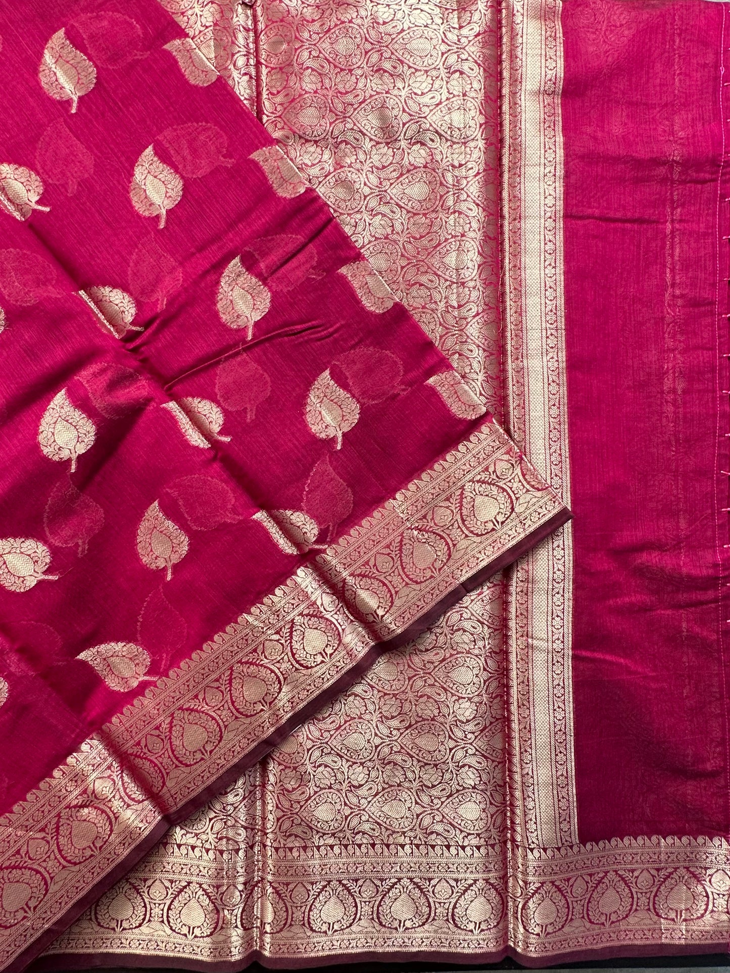 Magenta Chanderi Cotton Saree