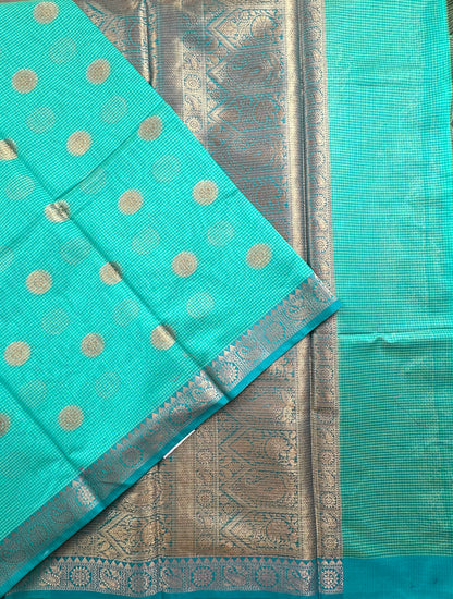 Sea Green Blended Cotton Saree