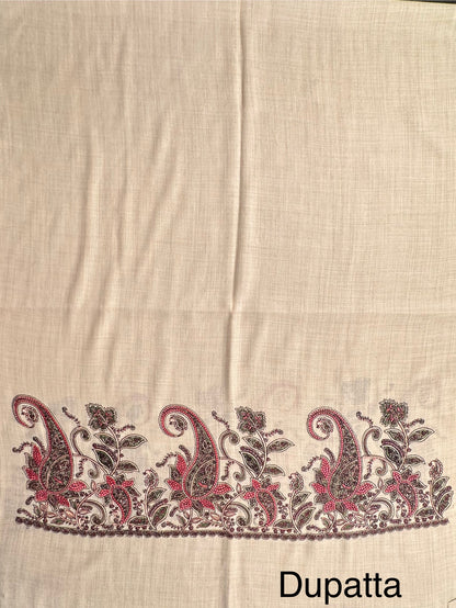 Cream Woolen 3-Piece Suit