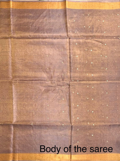 Purple-Gold Pure Tissue Silk Saree