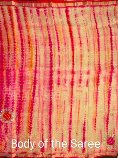 Shibori Bandhej Kota Silk Saree