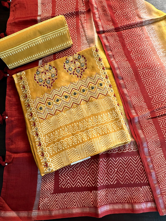 Pure Chanderi 3-Piece Suit