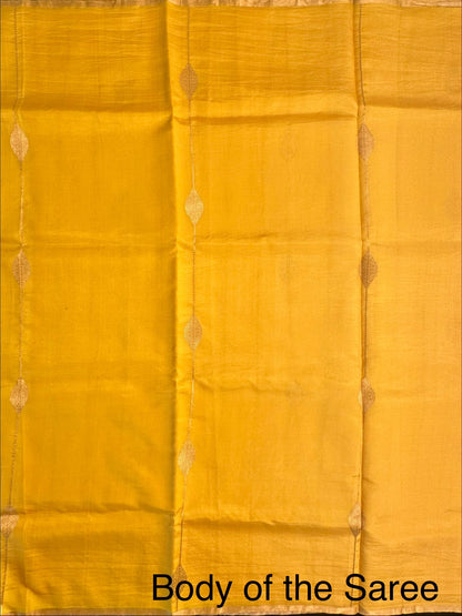 Yellow Banarasi Pure Silk Saree