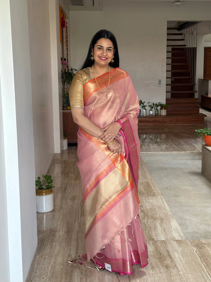 Pink Nimrit Tissue Saree