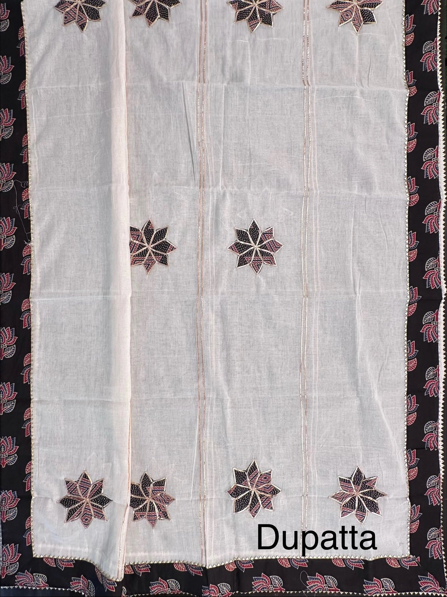 Black Printed Pure Cotton Suit