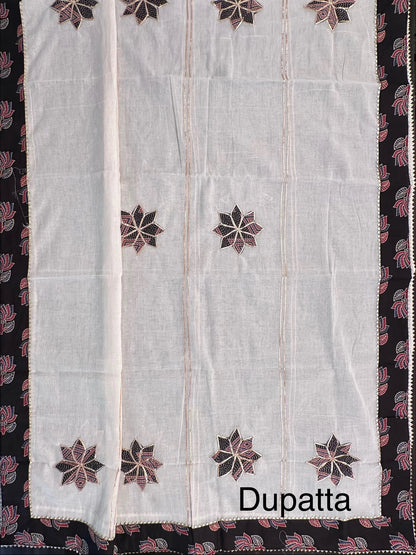 Black Printed Pure Cotton Suit