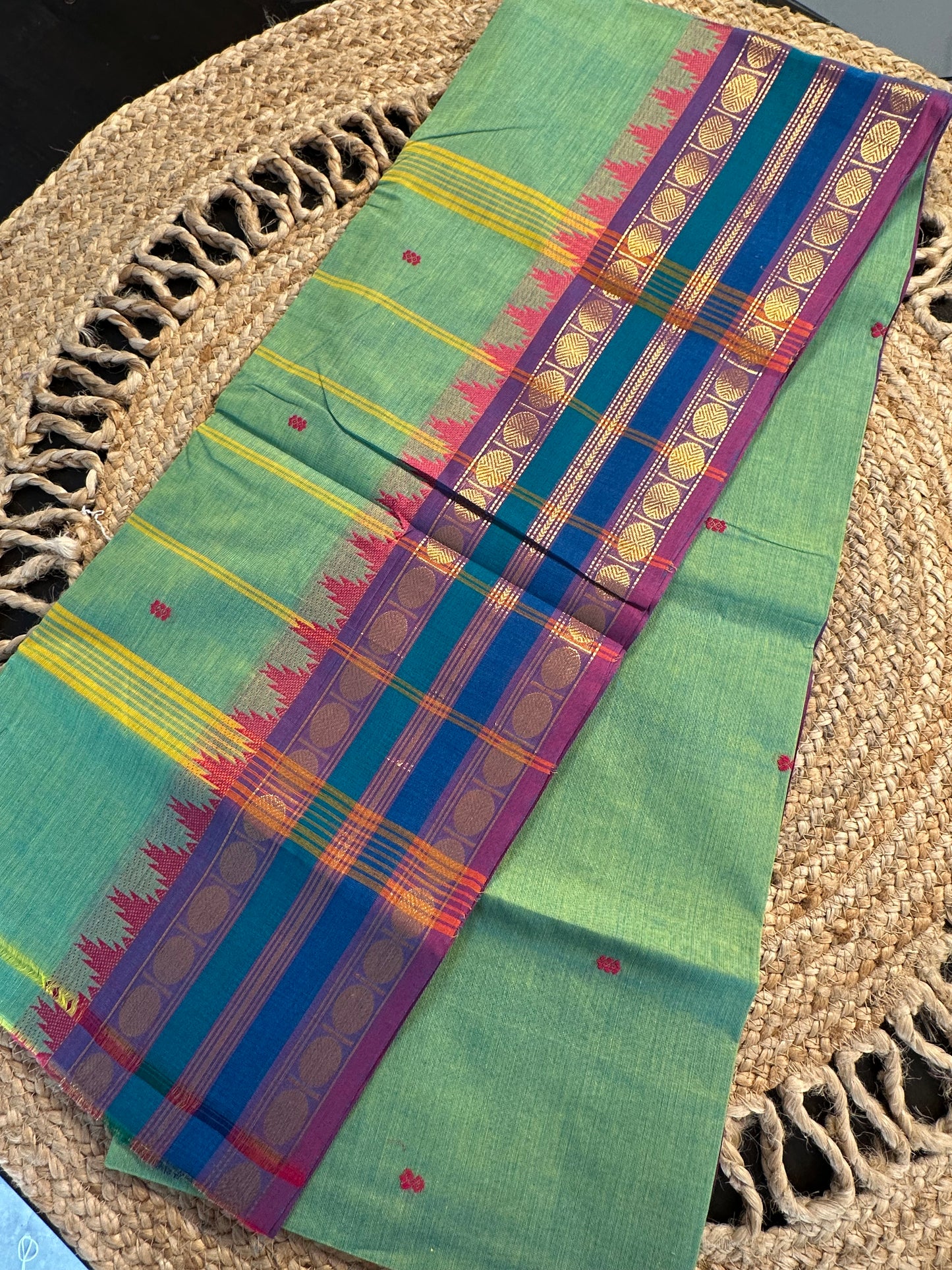 Green Narayanpet Cotton Saree