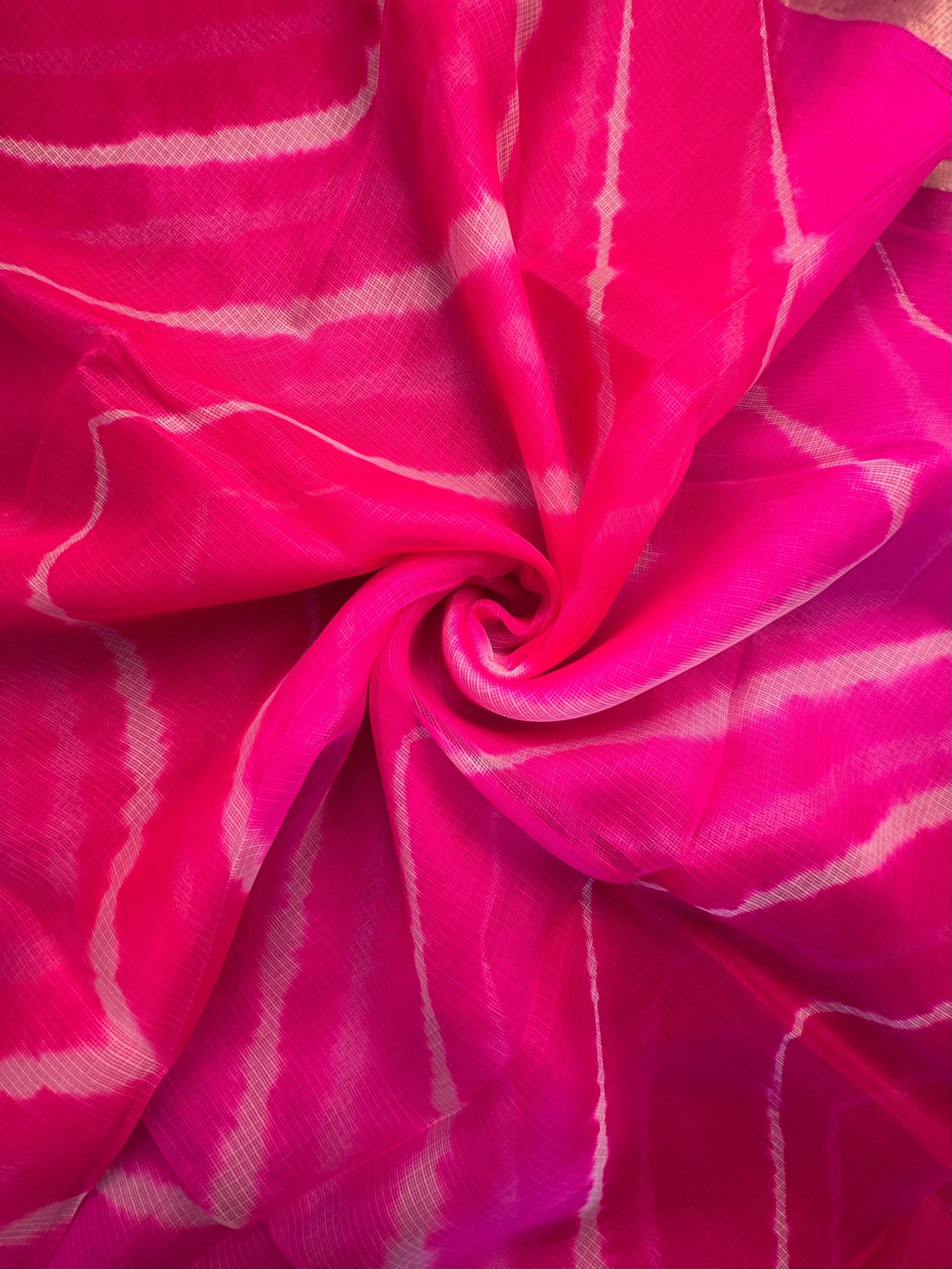 Rani Leheriya Kota Doria Pure Silk Saree