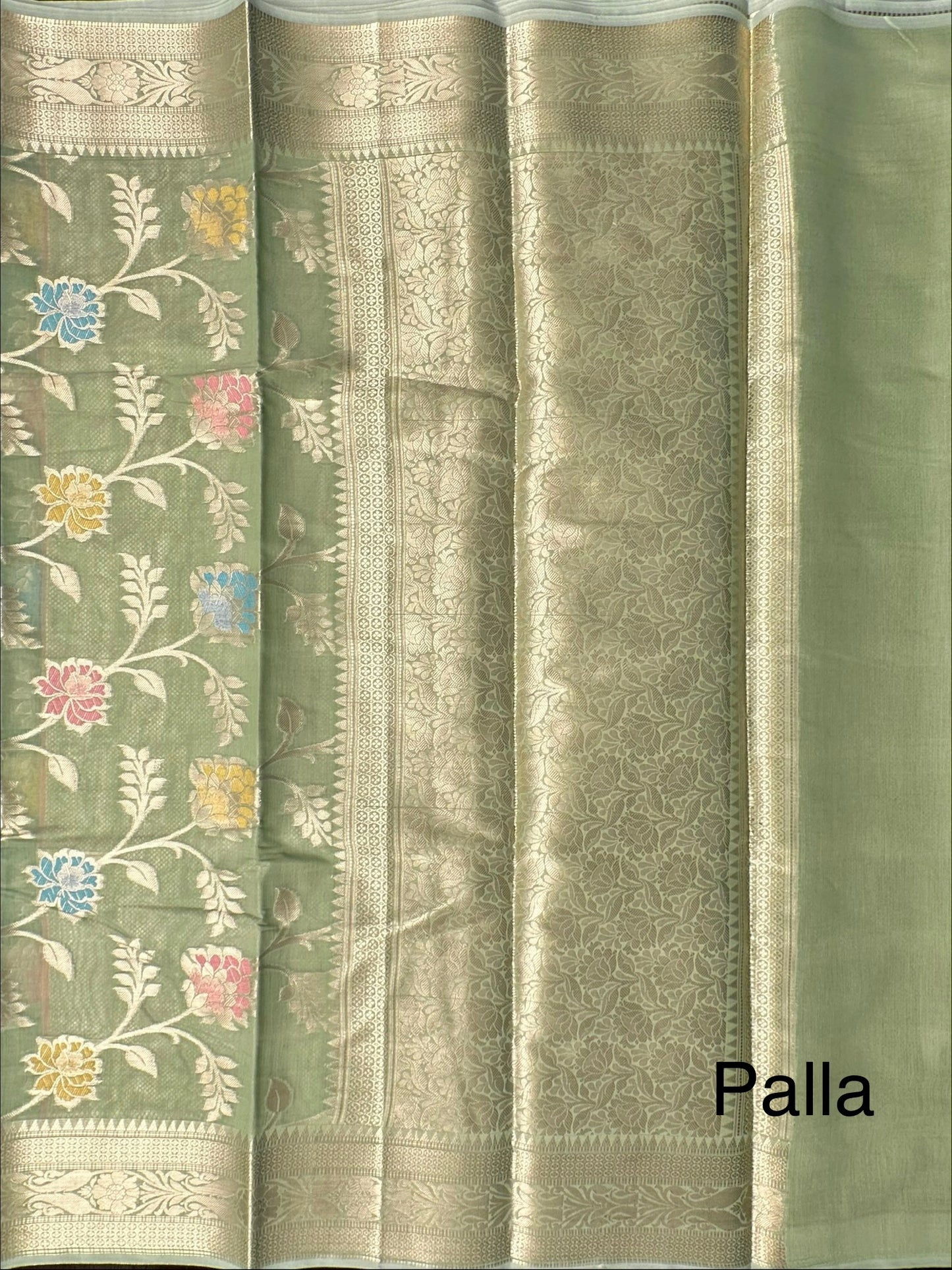 Pista Green Tarini Fancy Chanderi Saree