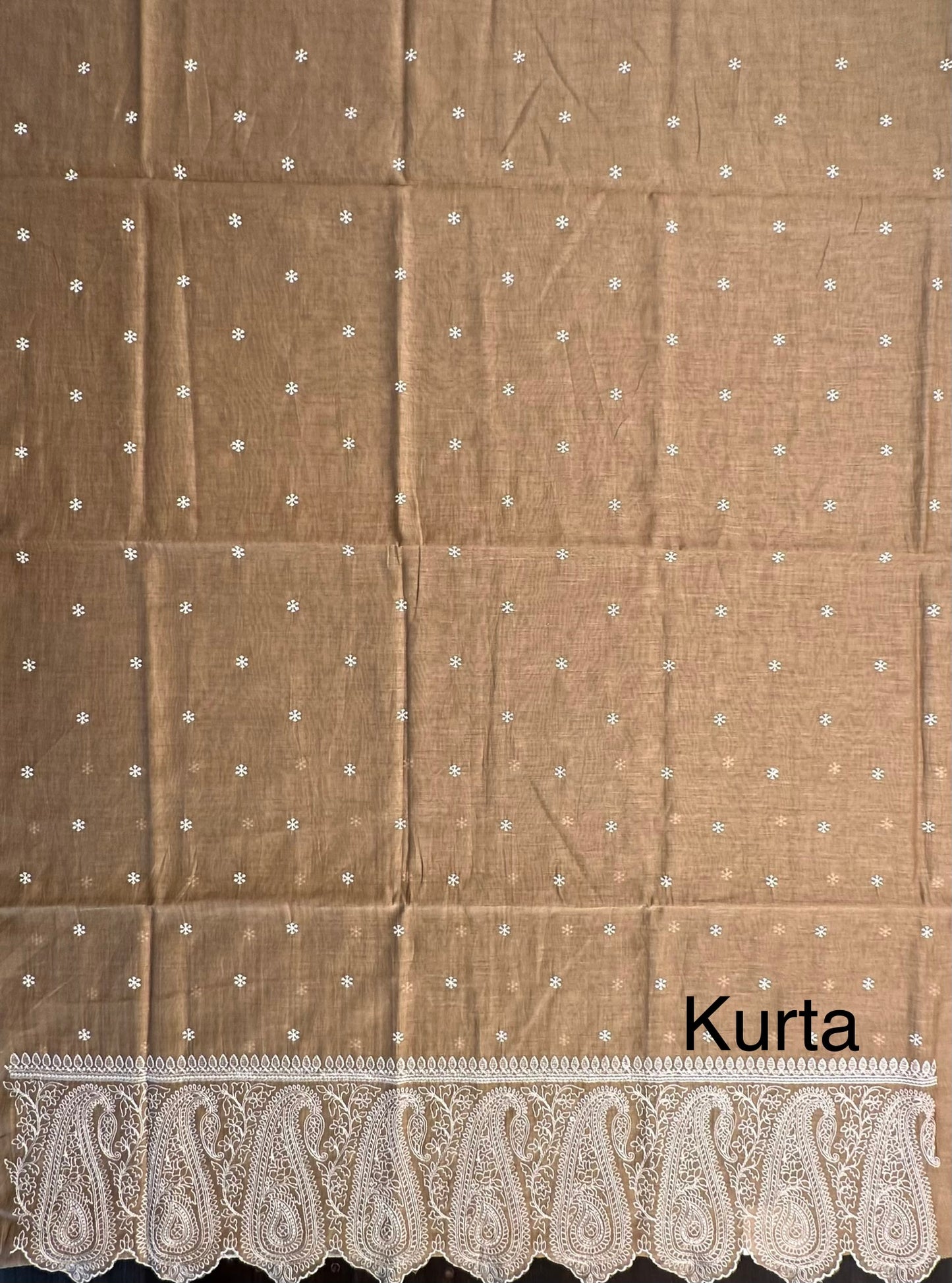 Brown Embroidery Chanderi Suit