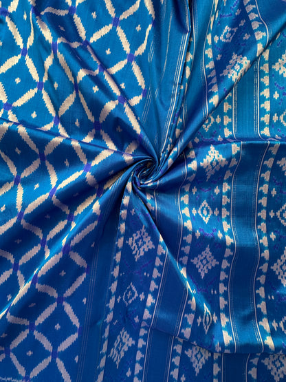 Blue Ikkat Patola Handloom Silk Saree
