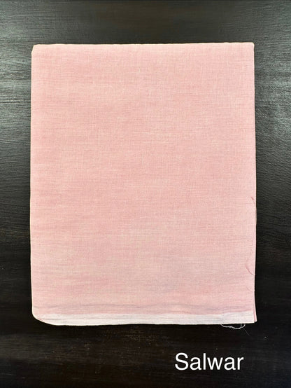 Pink Jute Cotton 3-piece Unstitched Suit
