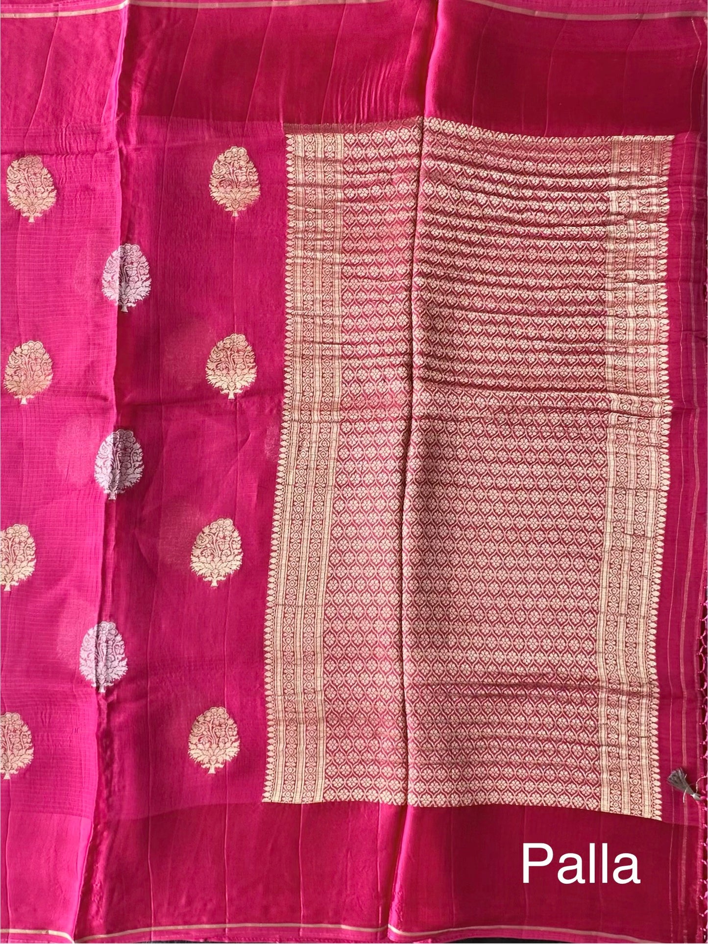 Rani Manika Kota Doria Art Silk Saree
