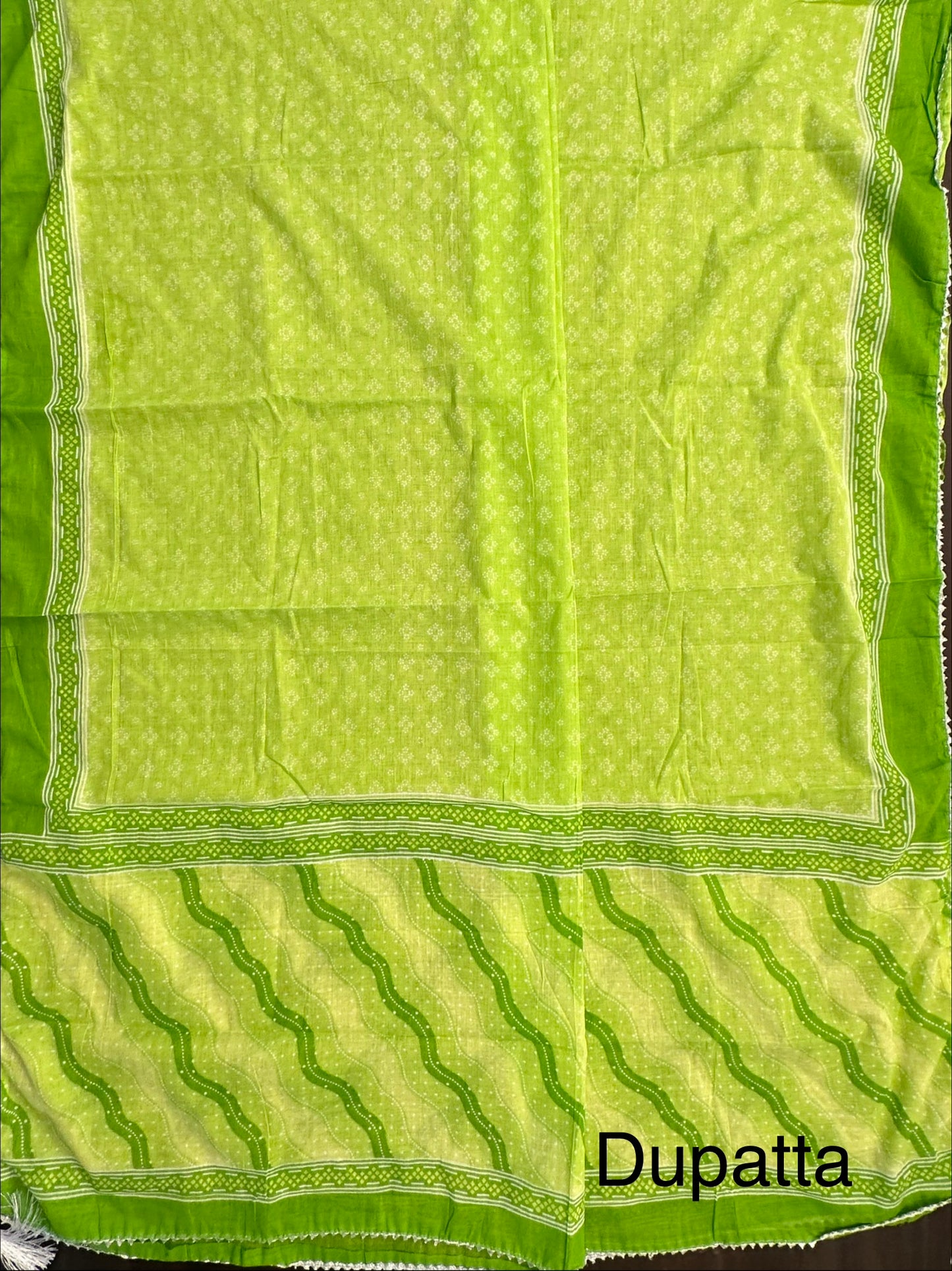 Parrot Green Jaipuri Necktie Cotton 3-Piece Suit