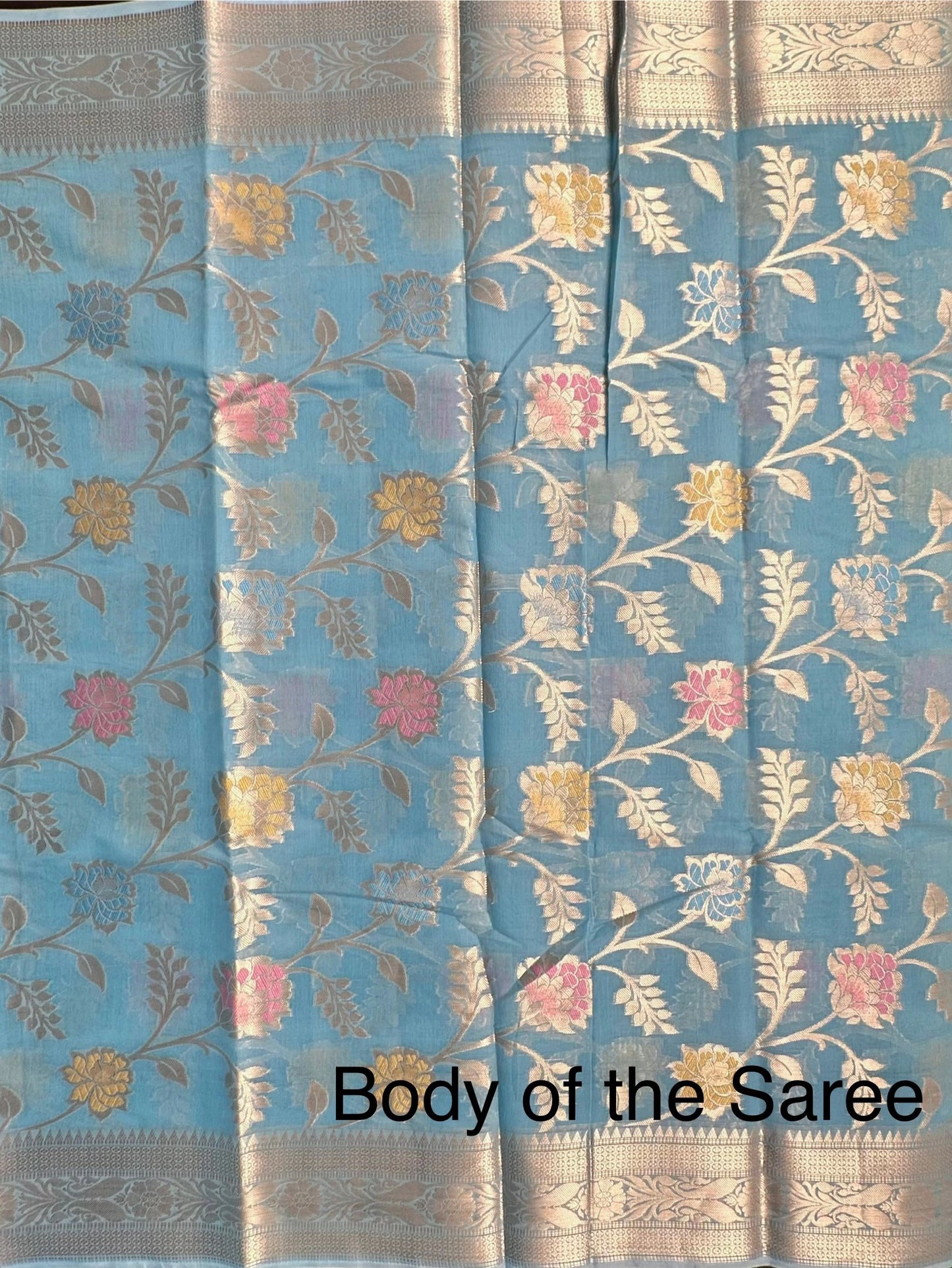 Firozi Tarini Fancy Chanderi Saree