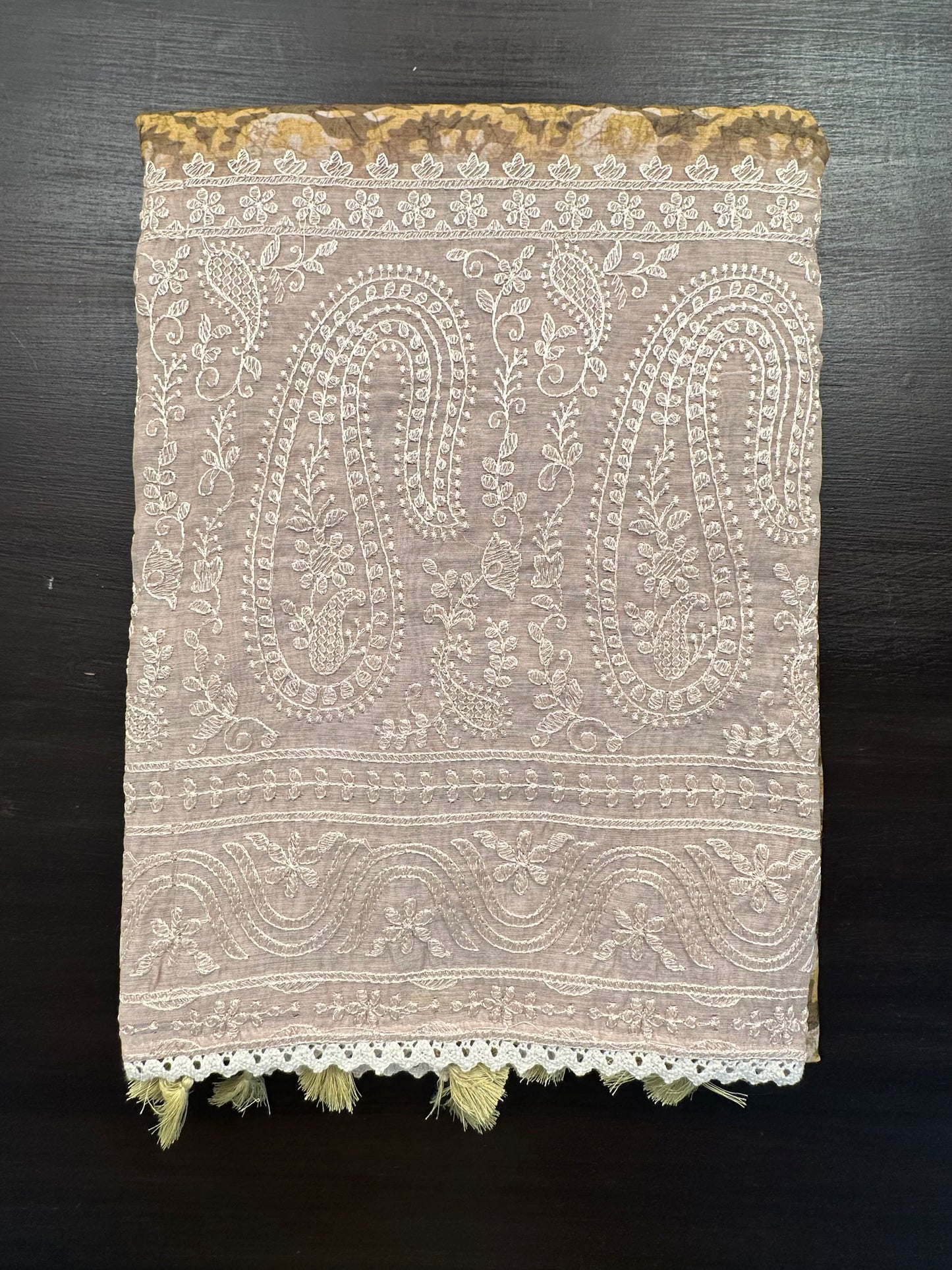 Mehndi Green -Beige Dhara Chanderi Saree