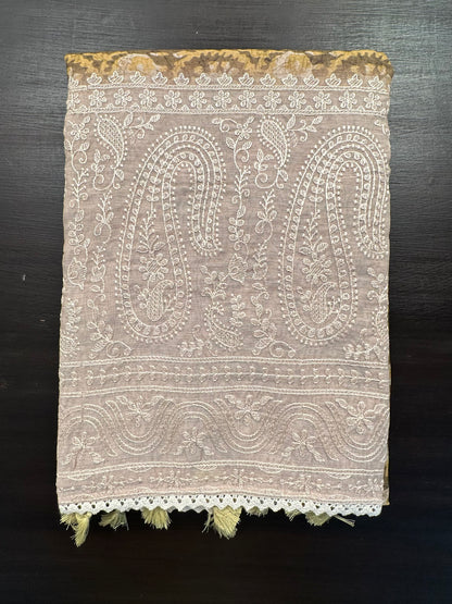 Mehndi Green -Beige Dhara Chanderi Saree