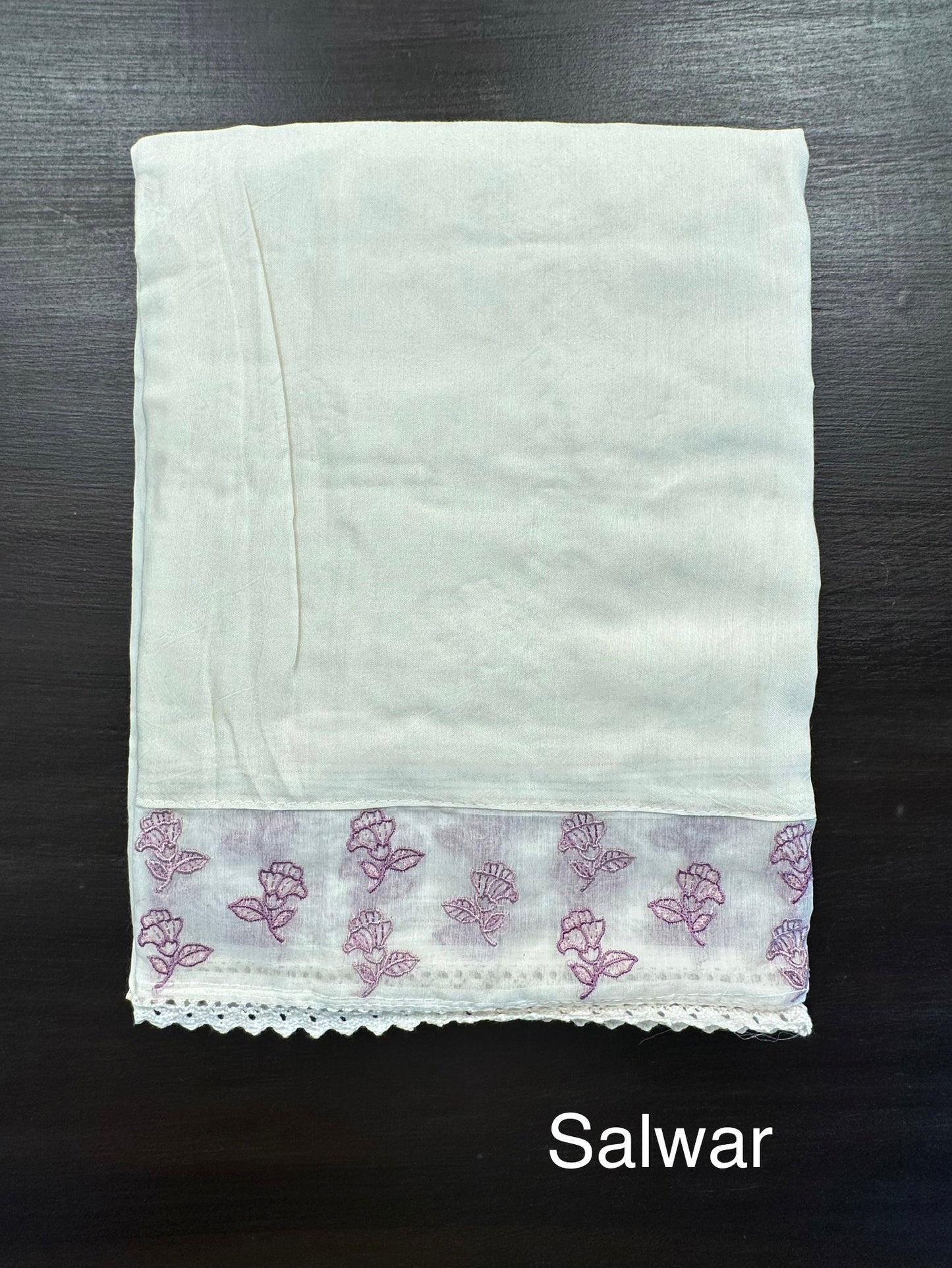 Off White-Purple Chanderi Suit
