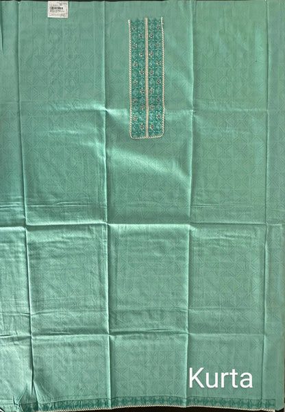 Sea Green Jaipuri Cotton 3-peice Suit