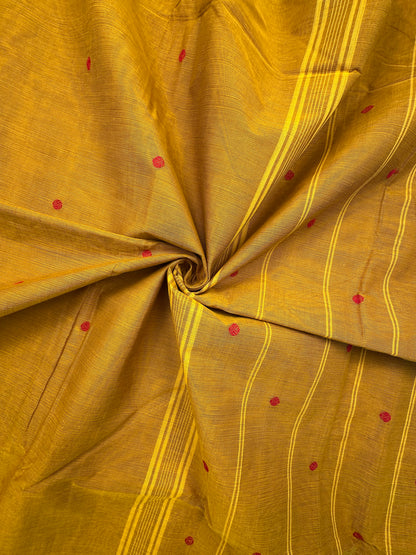 Mustard Narayanpet Cotton Saree