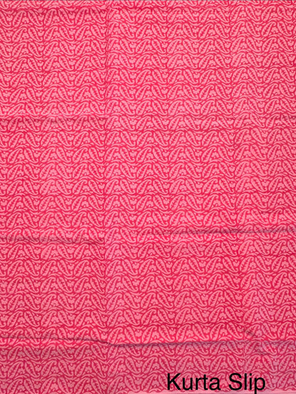 Pink 4-Piece Kota Doria Cotton Unstitched Suit