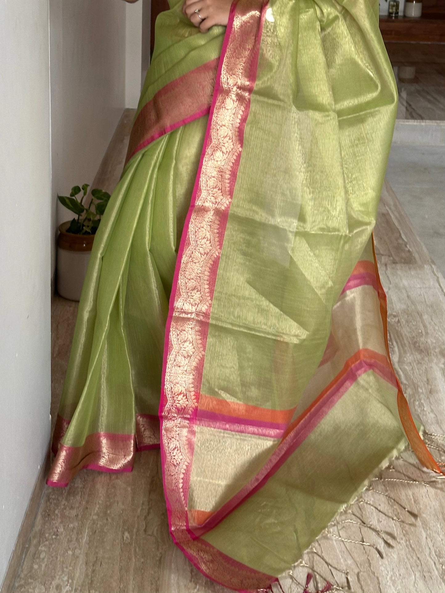 Green Nimrit Tissue Saree