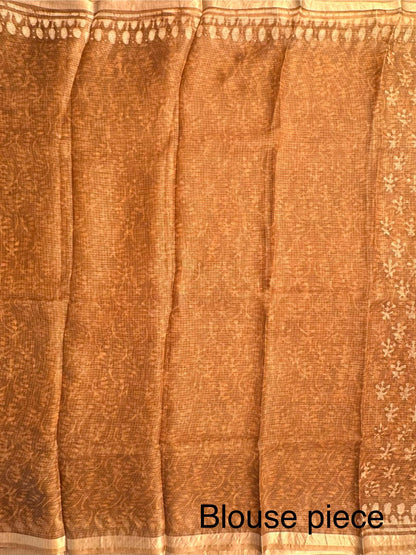 Sand Kota Doria Cotton-Silk Saree