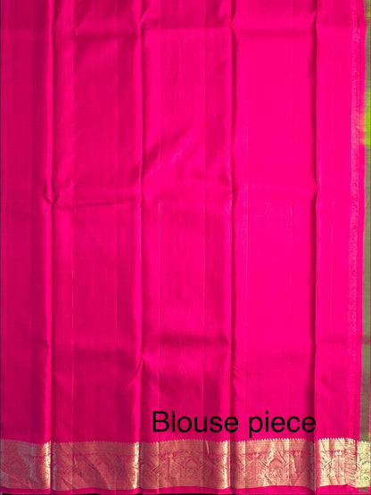 Coral-Rani Handloom Kanjivaram Pure Silk Saree