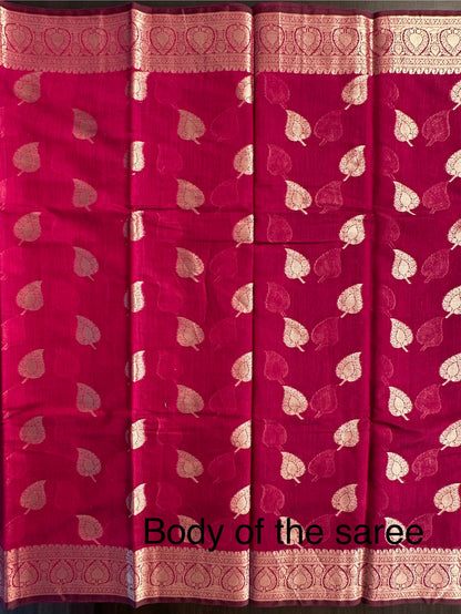 Magenta Chanderi Cotton Saree