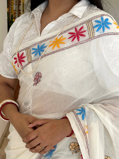 Kaantha Embroidery Cotton Saree