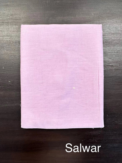 Pink Cotton Chanderi 3-Piece Unstitched Suit