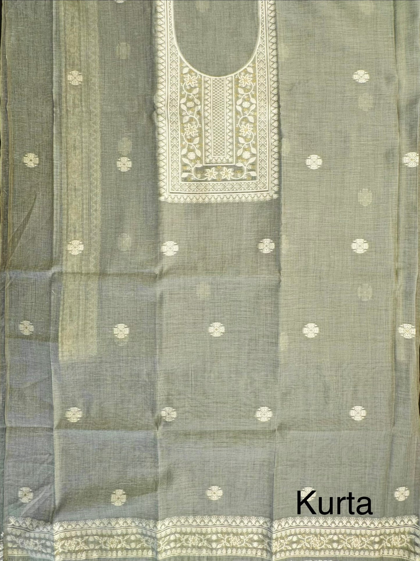 Pista Green Cotton 3-Piece Suit